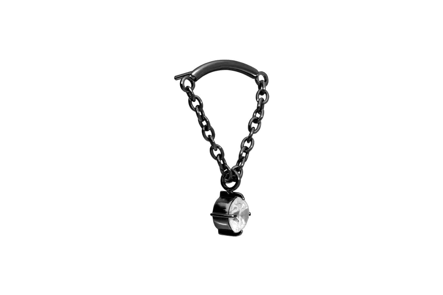 Titan Aufsatz mit Push Pin BOGEN + KETTE + KRISTALL von Piercingline